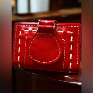 Akarenni Mini Leather Wallet – Handmade in Mexico – Red